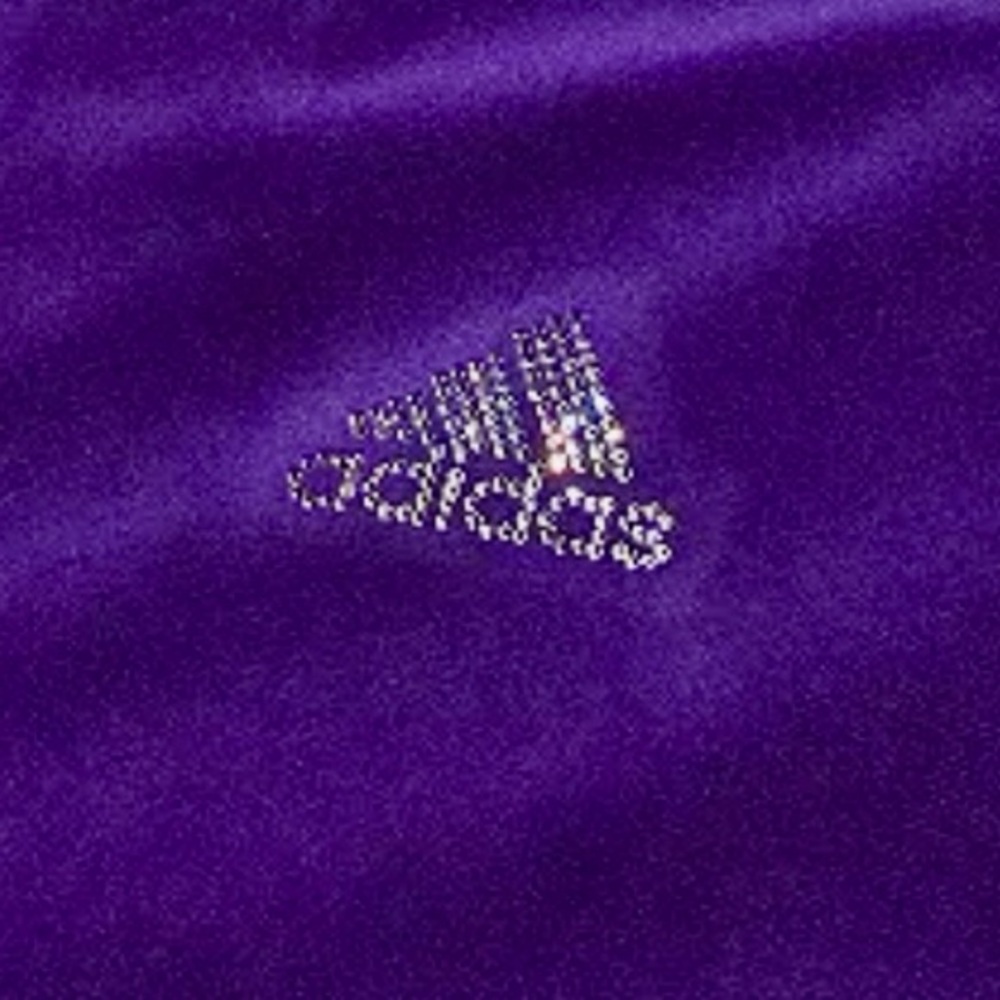 ADIDAS Bling Thick Velour Royal Purple Y2K Glam Wide-leg Pants - Picture 4 of 10